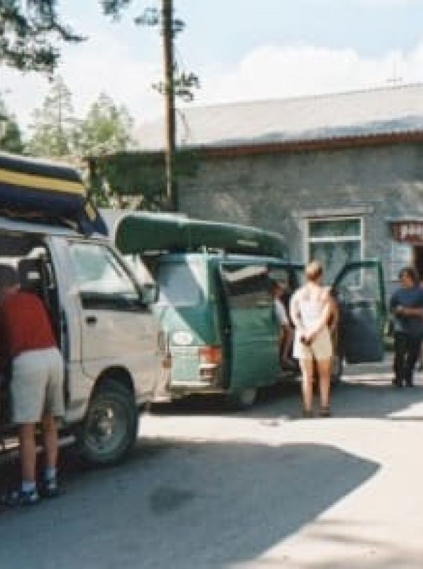 With a Wilderness Guide Course Group at Lake Pääjärvi, Russia, in the Early 2000s